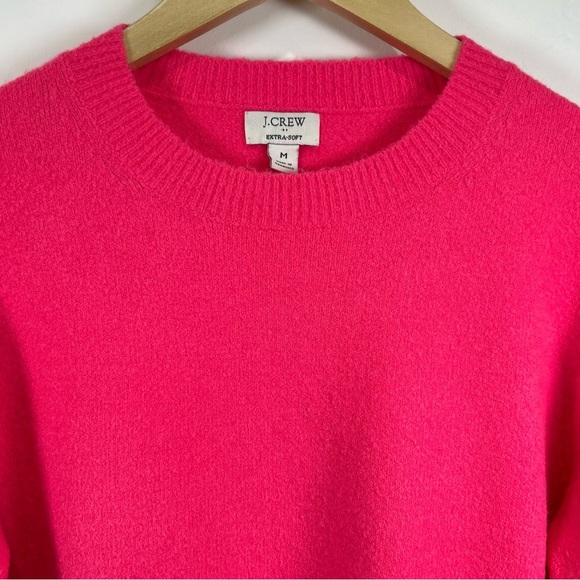 J.Crew Extra-Soft Crewneck Sweater Hot Pink Medium EUC - Picture 2 of 8